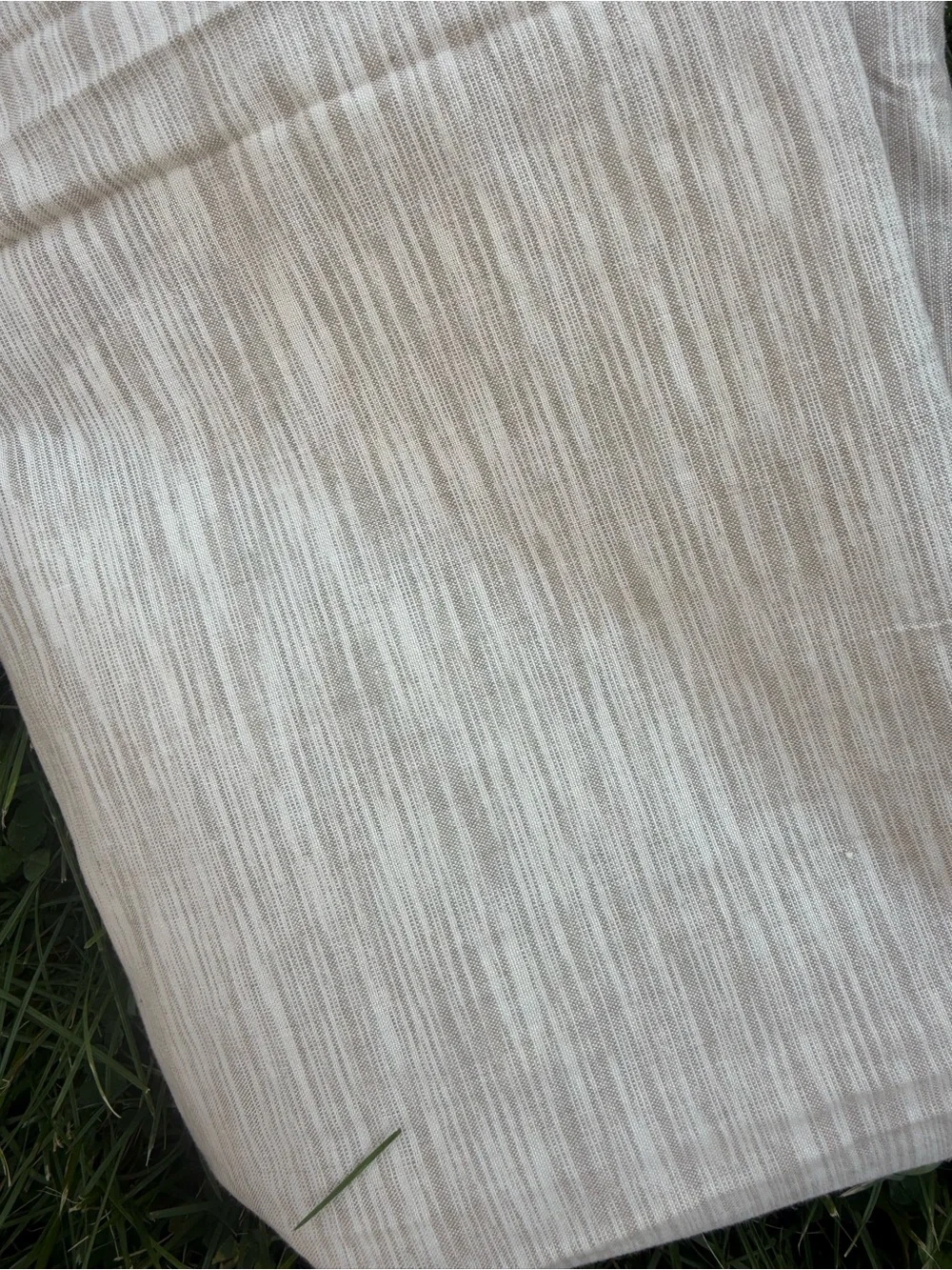Neutral Beige & Ivory Textured Stripe Shower Curtain